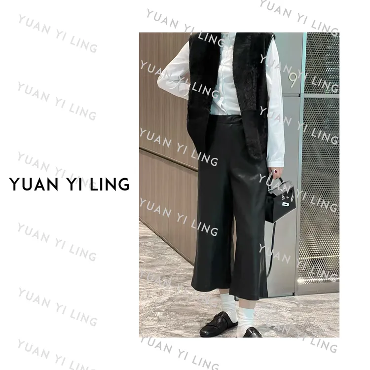 袁艺灵【巴赫】秋冬柔软PU弹力休闲高级皮裤