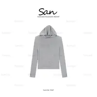 【SANSAN】早秋气质连帽长袖休闲打底百搭上衣DY-60122