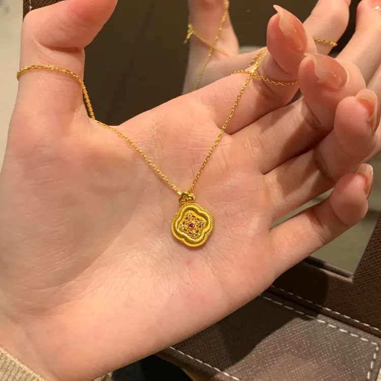 柯柒 钛钢项链 新中式四叶草项链轻奢时尚气质精致小众设计锁骨链