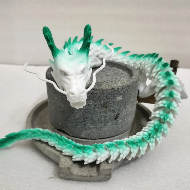 3D立体中国龙五爪可张嘴陶瓷鱼缸车载摆件工艺品手办网红创意礼物