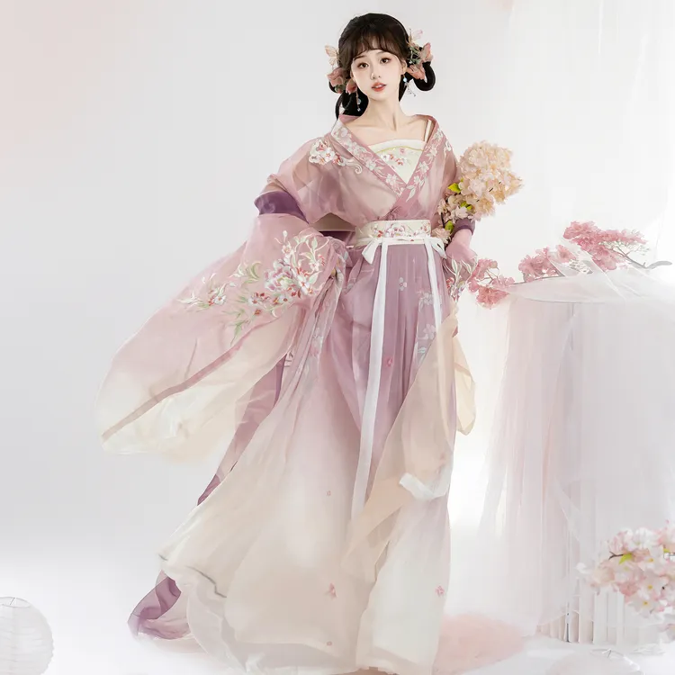 素羽华裳花鸢月 新款汉服女魏晋风南北朝大袖衫日常仙气春夏套装
