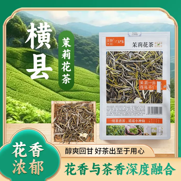 【浓香型】广西横县茉莉花茶鲜爽茶叶耐泡味道新茶浓香绿茶鲜叶