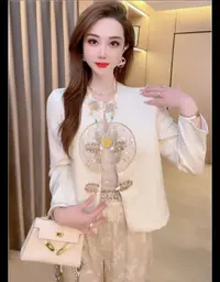 【白茶梦】重工钉珠刺绣新中式国风轻奢时尚上衣女外套