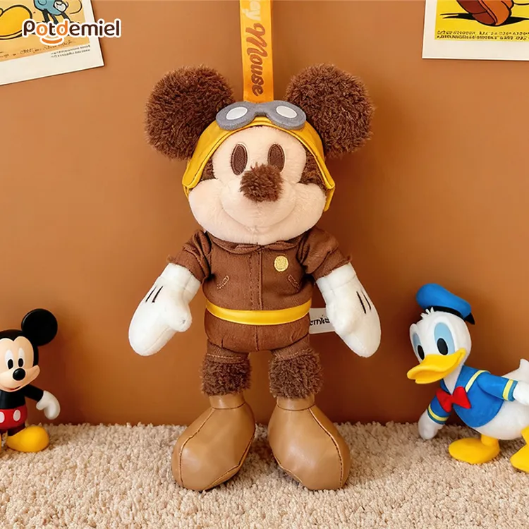 【新品首发】potdemiel蜂蜜罐正版迪士尼米奇复古飞行员挂件包搭子