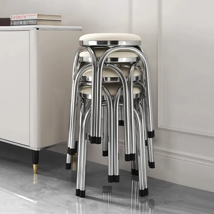 不锈钢凳子饭店小凳黑色凳子凳客厅鞋凳收纳凳塑料凳不锈钢折叠桌