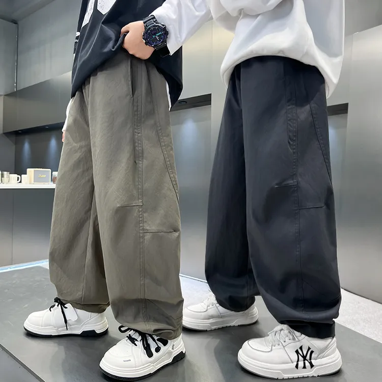 男童裤子春秋款2025新款儿童中大童男孩秋季休闲裤长裤工装裤秋装