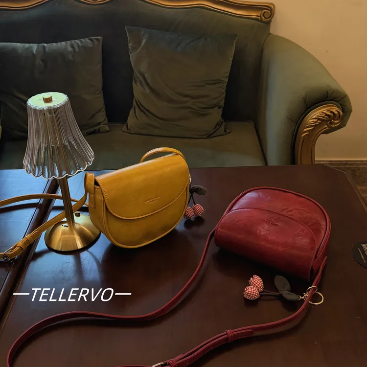 【小城故事】Tellervo新款2025油蜡皮小包包百搭单肩斜挎包贝壳包女