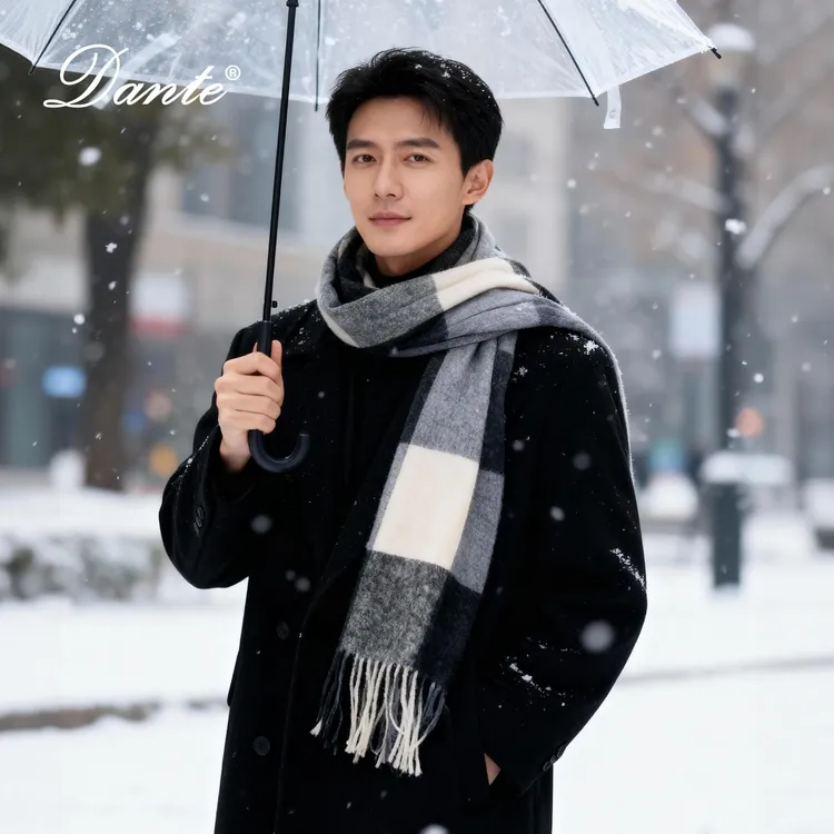 Dante围巾男士冬季百搭保暖仿羊绒围脖披肩送男生中秋礼物礼盒装