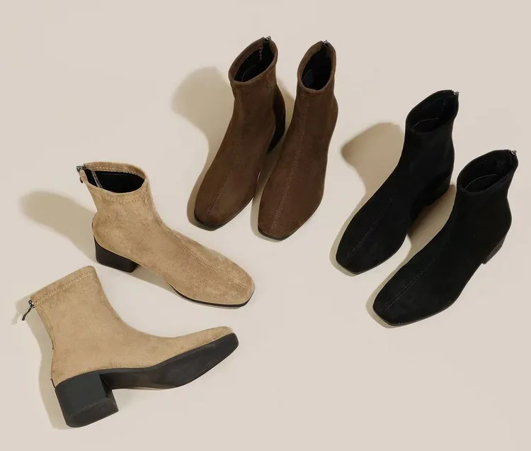 真皮马丁靴冬季女粗跟2025年新款秋冬瘦瘦靴软底百搭中跟方头短靴