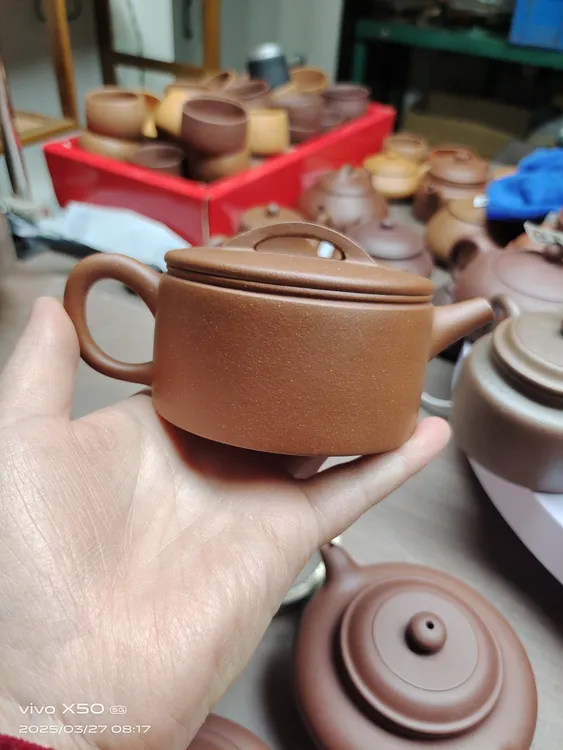 宜兴原矿红降坡半手精工40目汉瓦，220紫砂壶汉瓦壶茶具