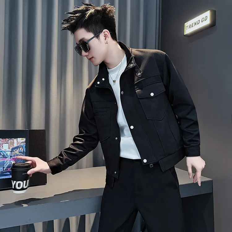 工装外套男款春秋季潮牌男装立领夹克2025新款高级感秋装短款上衣