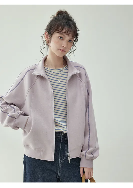 2025年秋冬新款卫衣女外套设计感宽松夹克开衫短款小个子开衫上衣