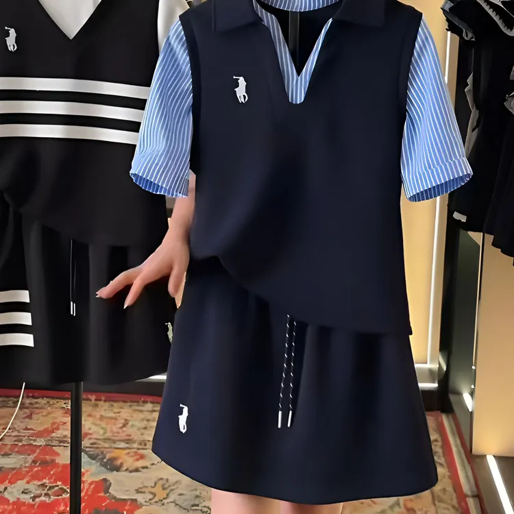 设计师款丨减龄系列>宽松版夏季透气T恤短裙休闲套装