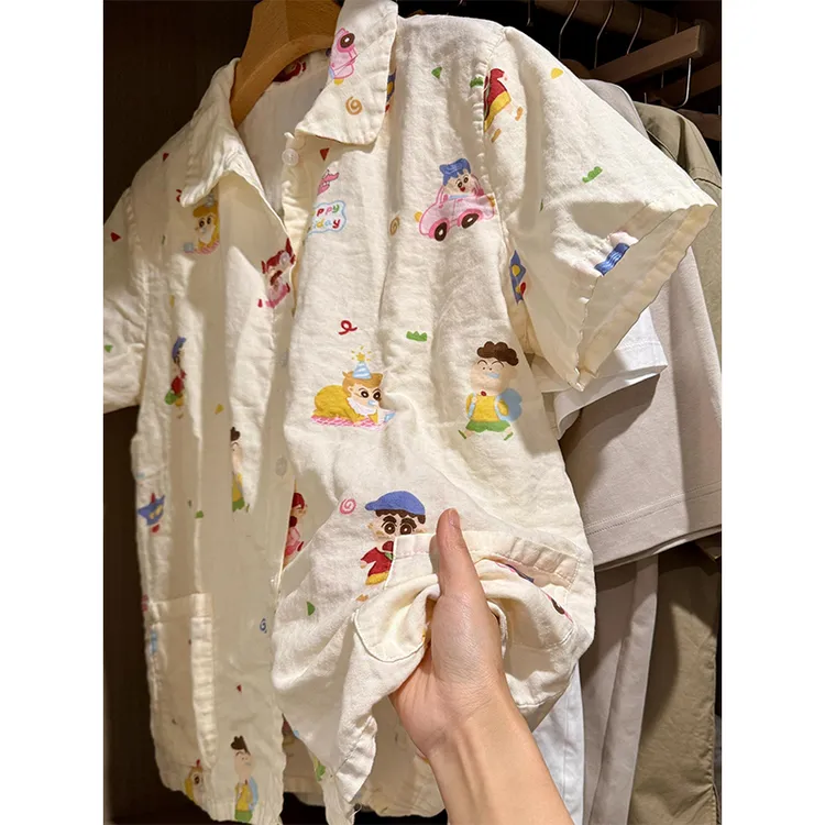 【蜡笔小新印花】韩系可爱卡通短袖睡衣女夏季新款家居服套装可外穿