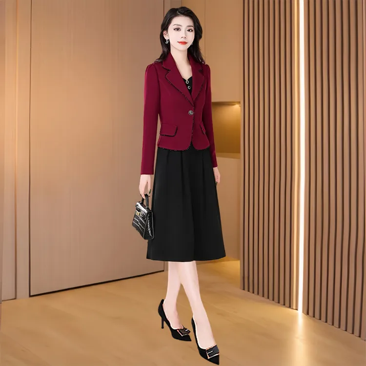 小香风两件套装连衣裙女2025春秋喜婆婆婚宴装结婚礼服喜妈妈高端