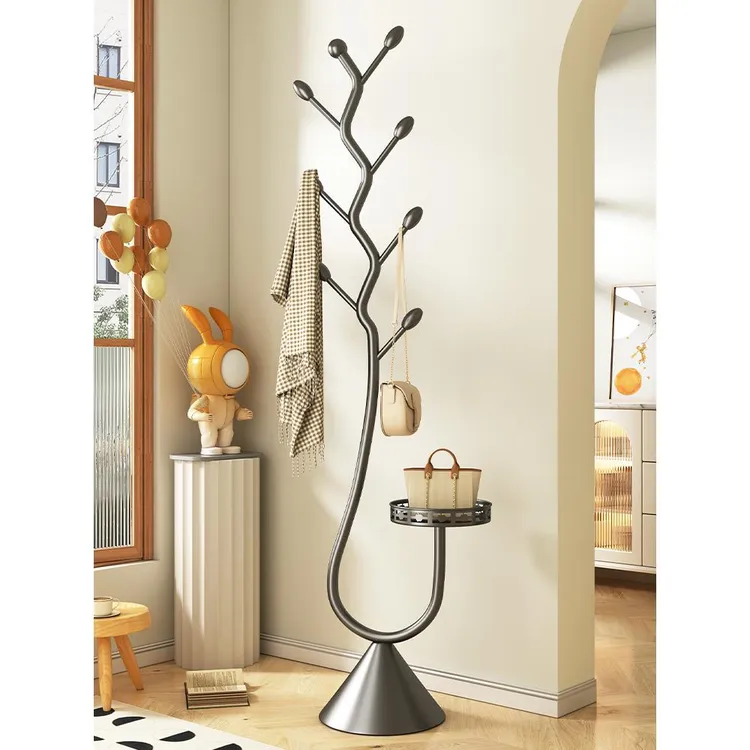 卧室落地阳台家用挂衣杆架金属衣帽架柜房间收纳置物神器挂衣架子