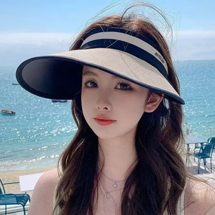 极简风空顶帽字母空顶女夏季帽子韩版欧美风遮脸户外
