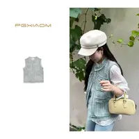 【PGXIAOM】润秀定制浅绿色小香风马甲MJ4350                     