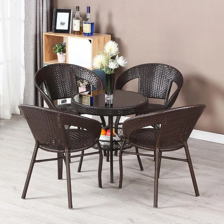 新疆西藏包邮时尚藤椅三件套阳台茶桌椅休闲室外庭院茶几组合户外