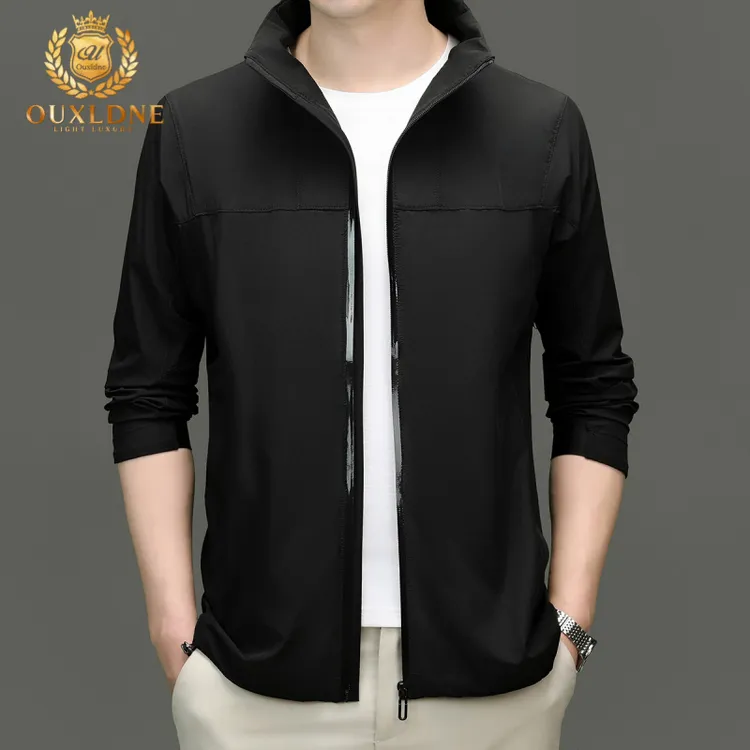 OUXLDNE 户外防晒夹克男冰丝衣夏季立领透气休闲服轻薄皮肤衣外套