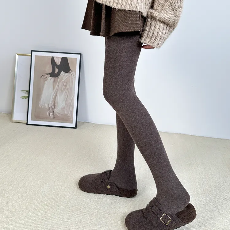 美拉德丝袜咖色打底裤女初秋薄绒日系微压力显瘦棕色连裤袜烟灰色