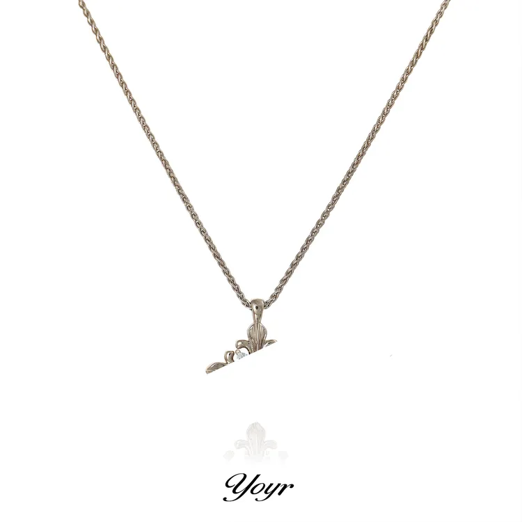 VANPIGEON/梵鸽 黄铜项链  花朵星芒素款项链闪钻精致高级感项链