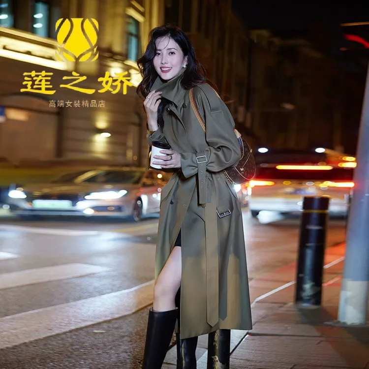 【现货秒发】高级感风衣外套女中长款2025春秋新款宽松英伦休闲气质