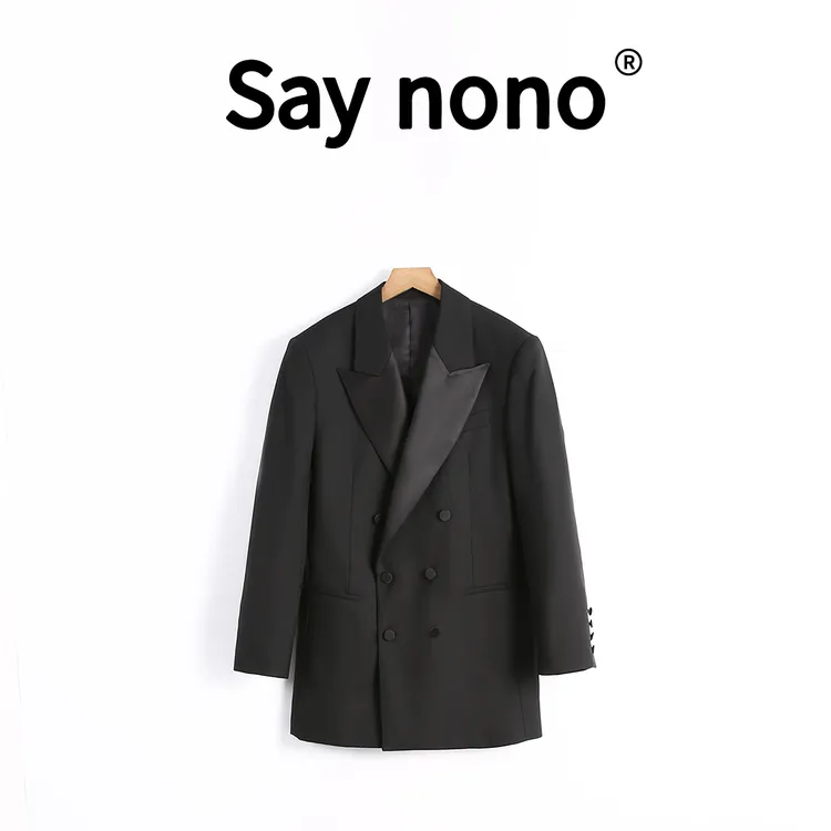 懒猫nono│Saynono 气质炸街帅气宽松上衣黑色西装外套 /BLX241230