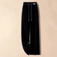 【DP】金丝绒高腰阔腿裤1758