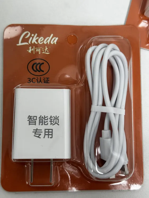 (拍1发10)智能锁专用充电套装  指纹锁专用 充电头+1米线慢充