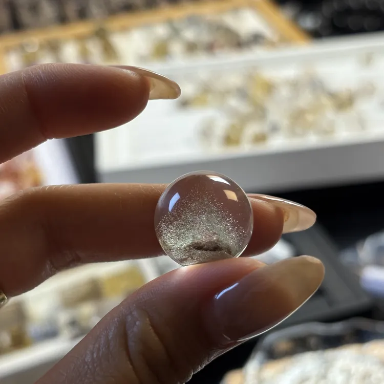 手链 DIY单珠 实拍图 透体小山星沙绿幽灵 