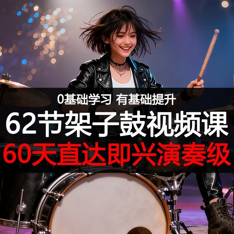星猫音乐-零基础学60天精通架子鼓(点击短信链接学习课程)