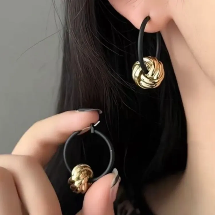 法式圈圈耳环2025新款爆款高级感耳钉小众独特耳圈耳坠复古耳饰品