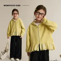 【奶黄包】儿童华夫格花边连帽外套 8800X