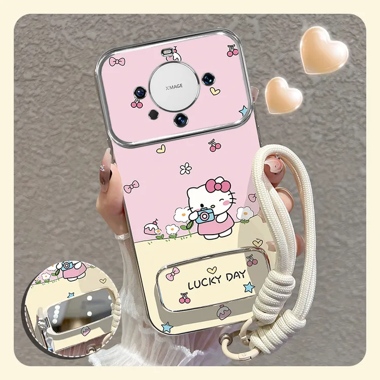 适用华为mate60/pro手机壳拍照猫咪大视窗硅胶防摔套创意女款可爱