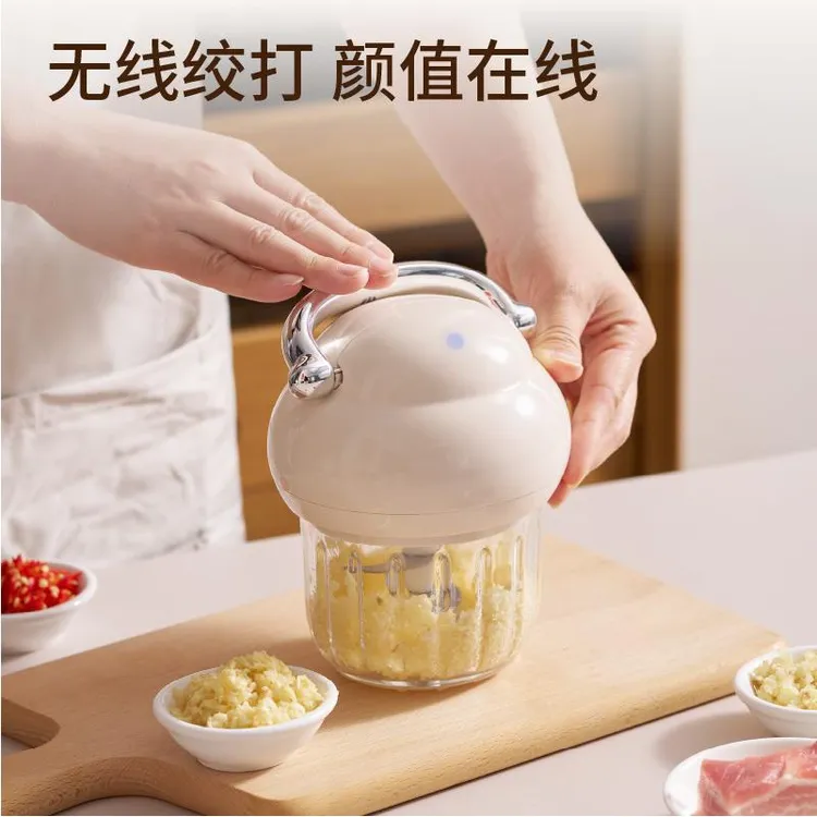 新款实用蒜泥器婴儿宝宝辅食料理机电动大容量不锈钢多功能捣蒜器