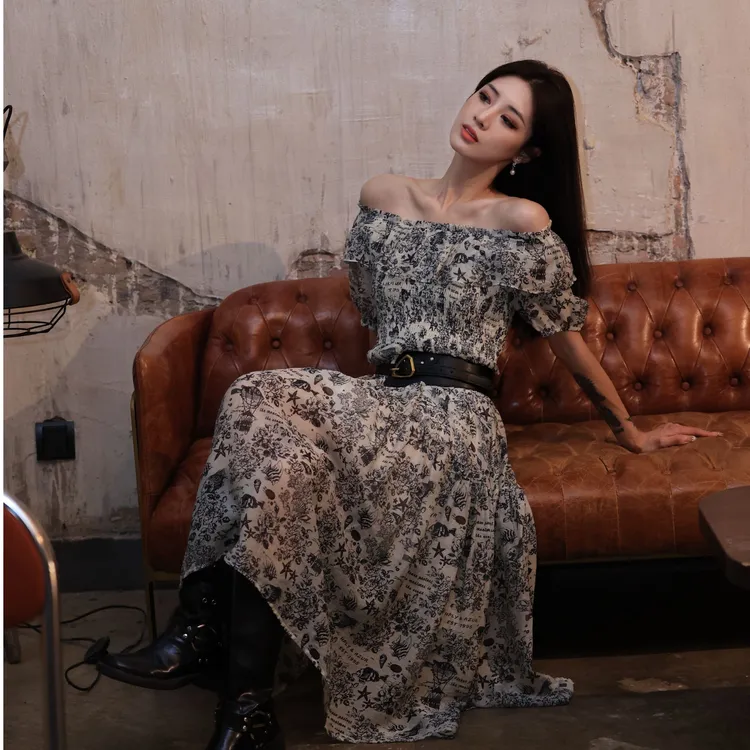 【商场同款】HPLY荷比俪夏季新女碎花连衣裙HVF31751110