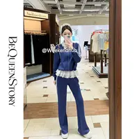 【小呆鸟专享】【元气出街】设计感休闲减龄显白莫代尔花边领套装早秋