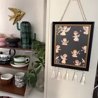 黑夜里的天使法式复古趣味创意插画流苏挂画小众向往光已申请版权
