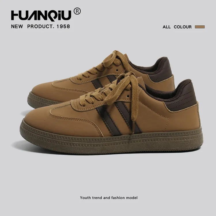 环球棕色德训鞋男款2025新款秋季复古时尚百搭运动休闲板鞋子男鞋