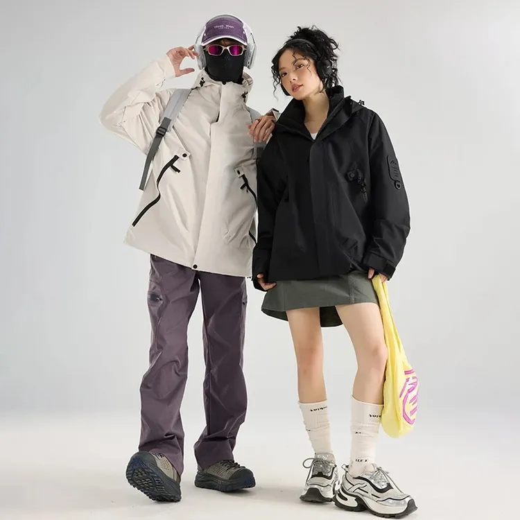 MIN SAN JIN冲锋衣三合一防风防水外套可拆卸内胆男女HLZ-2518SS