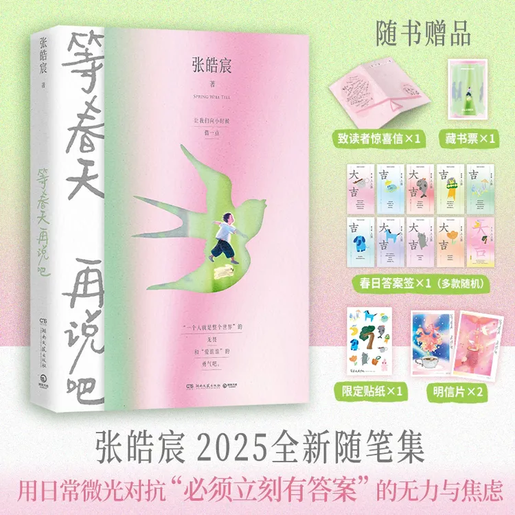 【当当独家亲签】等春天再说吧 张皓宸2025全新随笔集 插画飞机盒发