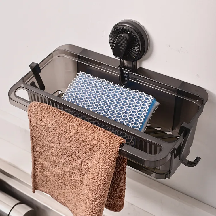 吸盘多功能水槽沥水篮家用厨房大容量置物架壁挂式收纳架子抹布架