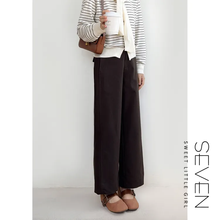 ⑦七七146小个子莱赛尔高腰显瘦休闲裤女2025秋季新款直筒裤小美说