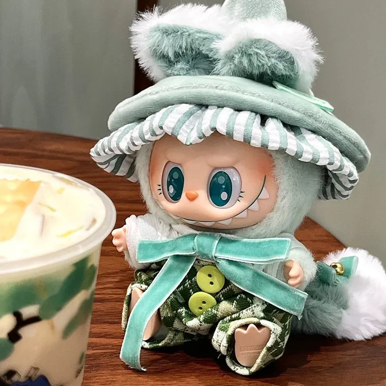 拉布布忠诚娃衣Labubu坐坐派对一二代盲盒用衣服套装毛绒搪胶脸