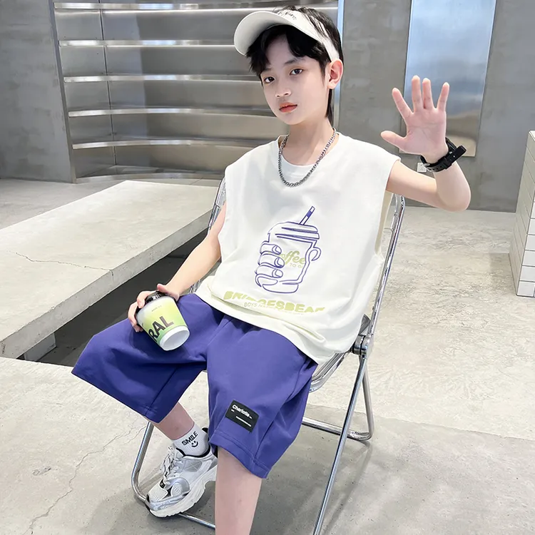 男童夏装套装2025新款儿童薄款运动大童夏季男孩背心夏款青少年潮