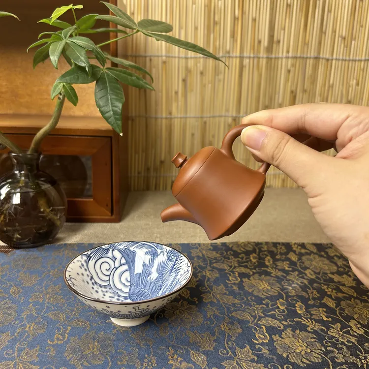 一人独饮小金钟壶潮州原矿朱泥手拉壶小容量茶壶茶道茶具紫砂壶