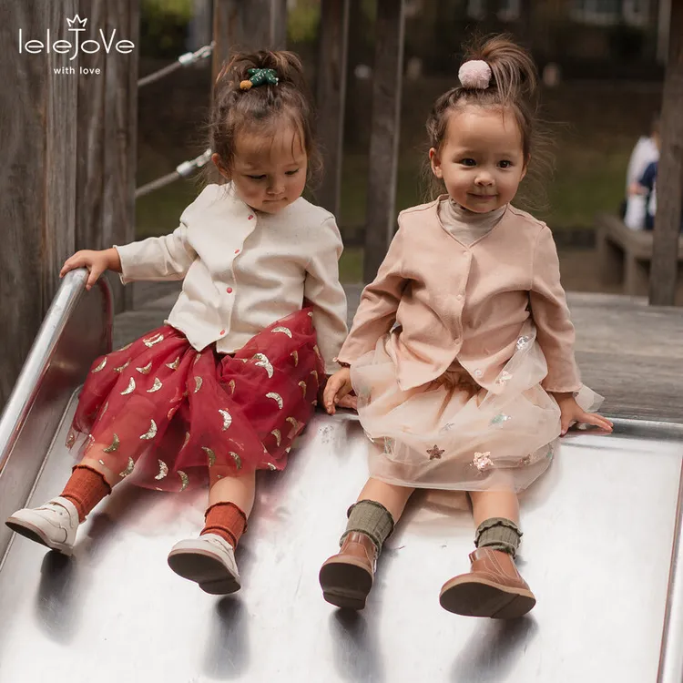 lelejove25秋冬北欧风新款彩点外套男女童百搭外套5AW35268