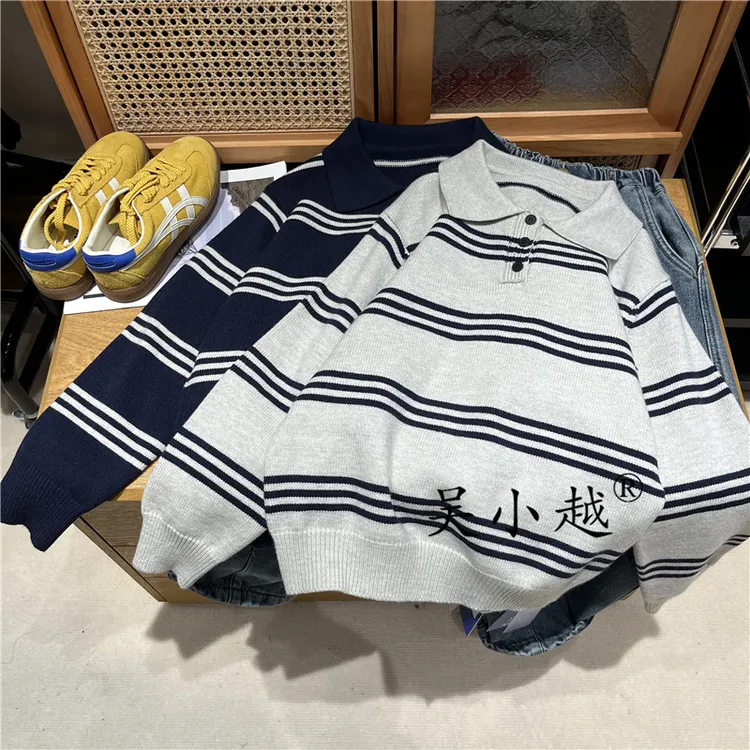 吴小越w1797儿童毛衣圆领百搭神器洋气秋冬新款男童原宿风文艺范