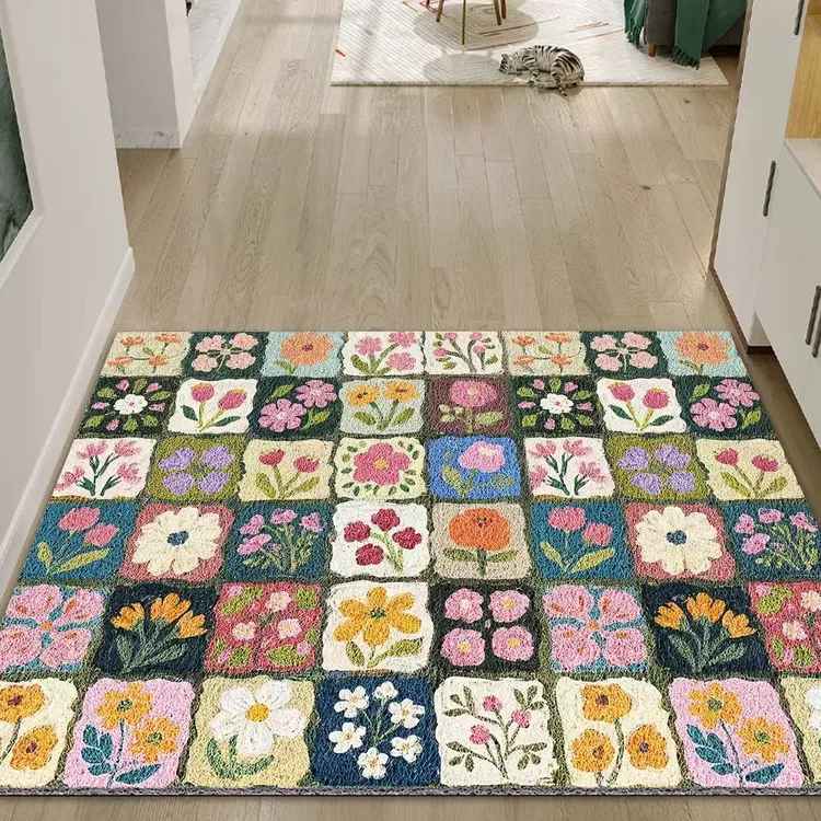 入户门地垫轻奢进门口防滑耐磨耐蹭地毯丝圈pvc玄关脚垫